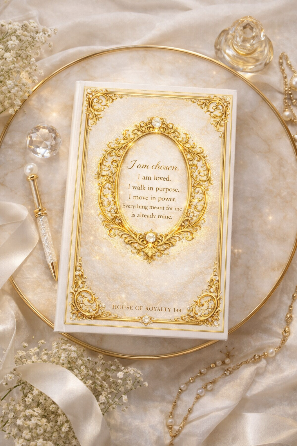 Affirmation Journal - Gold Ornate Frame Hardcover Matte
